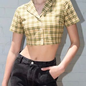 Brandy Melville yellow green Vivian crop top